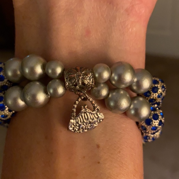 NEW Quartz stretch watch with royal blue stones - Picture 4 of 6